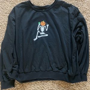 Plus Drop Shoulder Halloween Print Sweatshirt